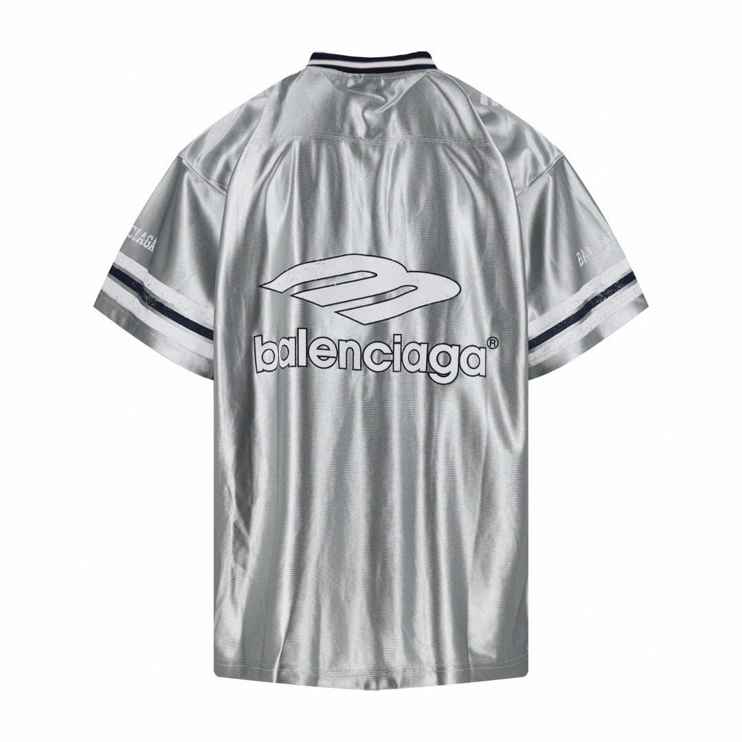 Balenciaga 巴黎世家 3M球衣 V领 T恤 短袖 灰色 黑色 蓝色 A5 857113TTVQ71461