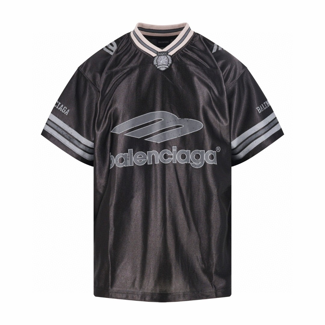 Balenciaga 巴黎世家 3M球衣 V领 T恤 短袖 灰色 黑色 蓝色 A5 857113TTVQ71461