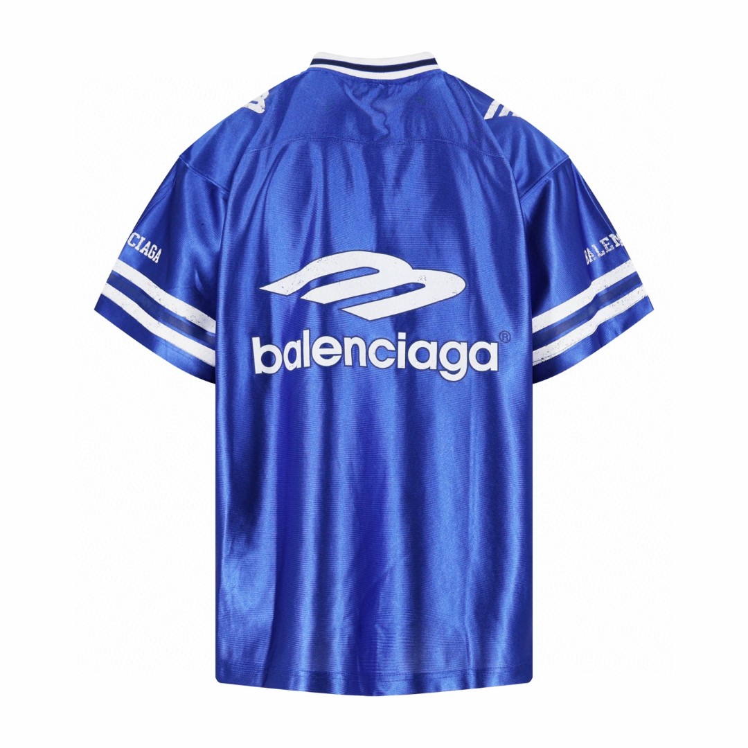 Balenciaga 巴黎世家 3M球衣 V领 T恤 短袖 灰色 黑色 蓝色 A5 857113TTVQ71461