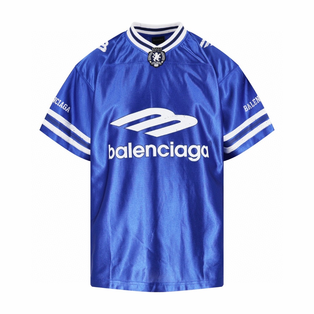 Balenciaga 巴黎世家 3M球衣 V领 T恤 短袖 灰色 黑色 蓝色 A5 857113TTVQ71461