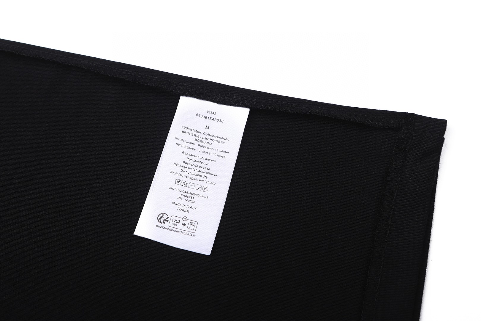 DIOR 迪奥 四叶草刺绣短袖 T恤 棉质夏季 黑色 A0 683J614A3036-C986