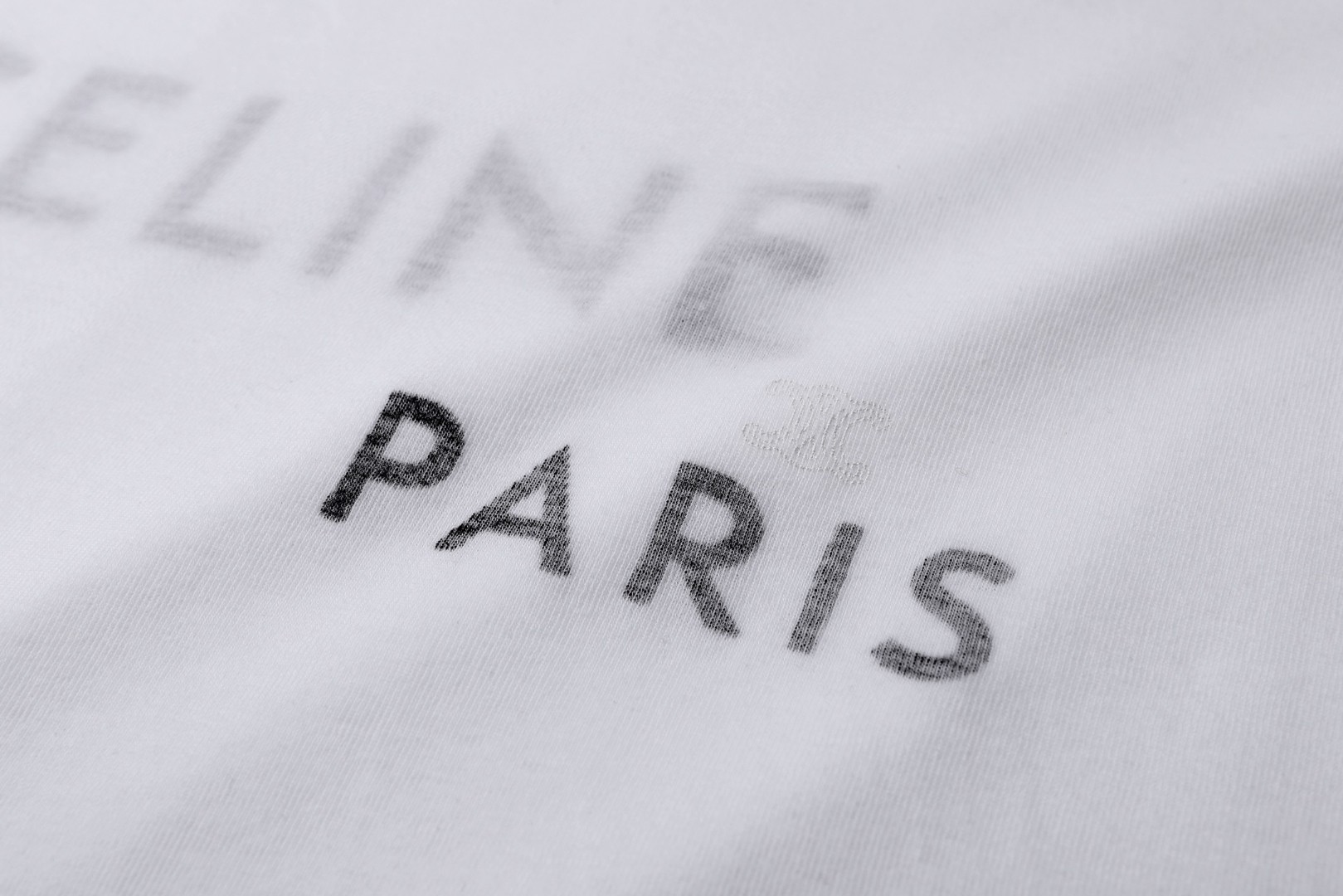 CELINE 赛琳 假两件胶浆印花双层 短袖 T恤 白色 A5 RX0DT0F17-01OB