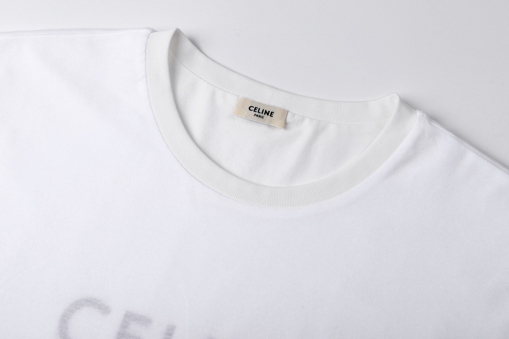 CELINE 赛琳 假两件胶浆印花双层 短袖 T恤 白色 A5 RX0DT0F17-01OB