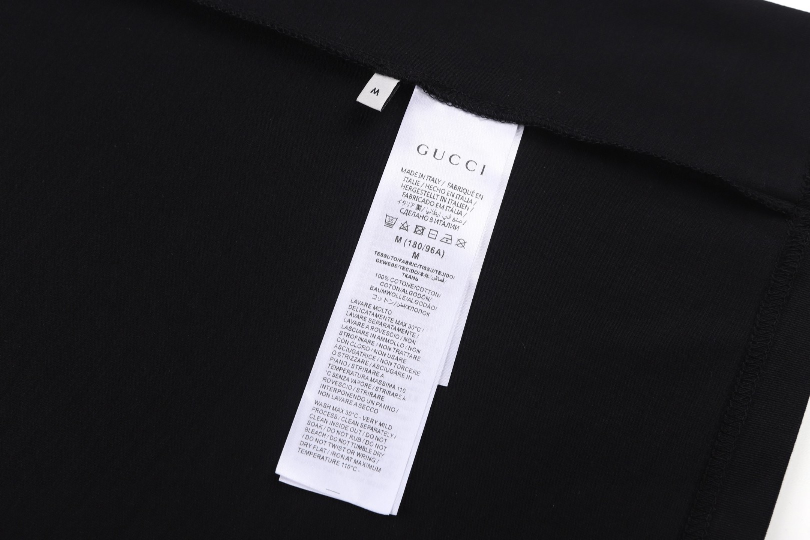 GUCCI 古驰 发泡印花logo圆领短袖T恤 夏季 黑色 A0 796395-XJG7W-1097