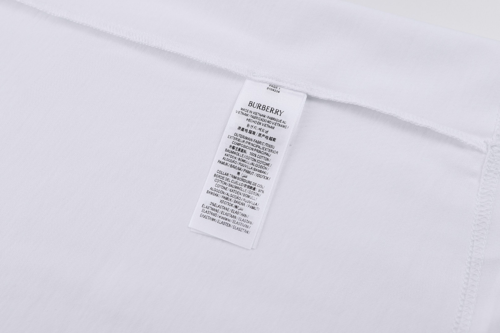 Burberry 巴宝莉字母印花圆领短袖 T恤 夏季 白色 黑色 A0 81042341