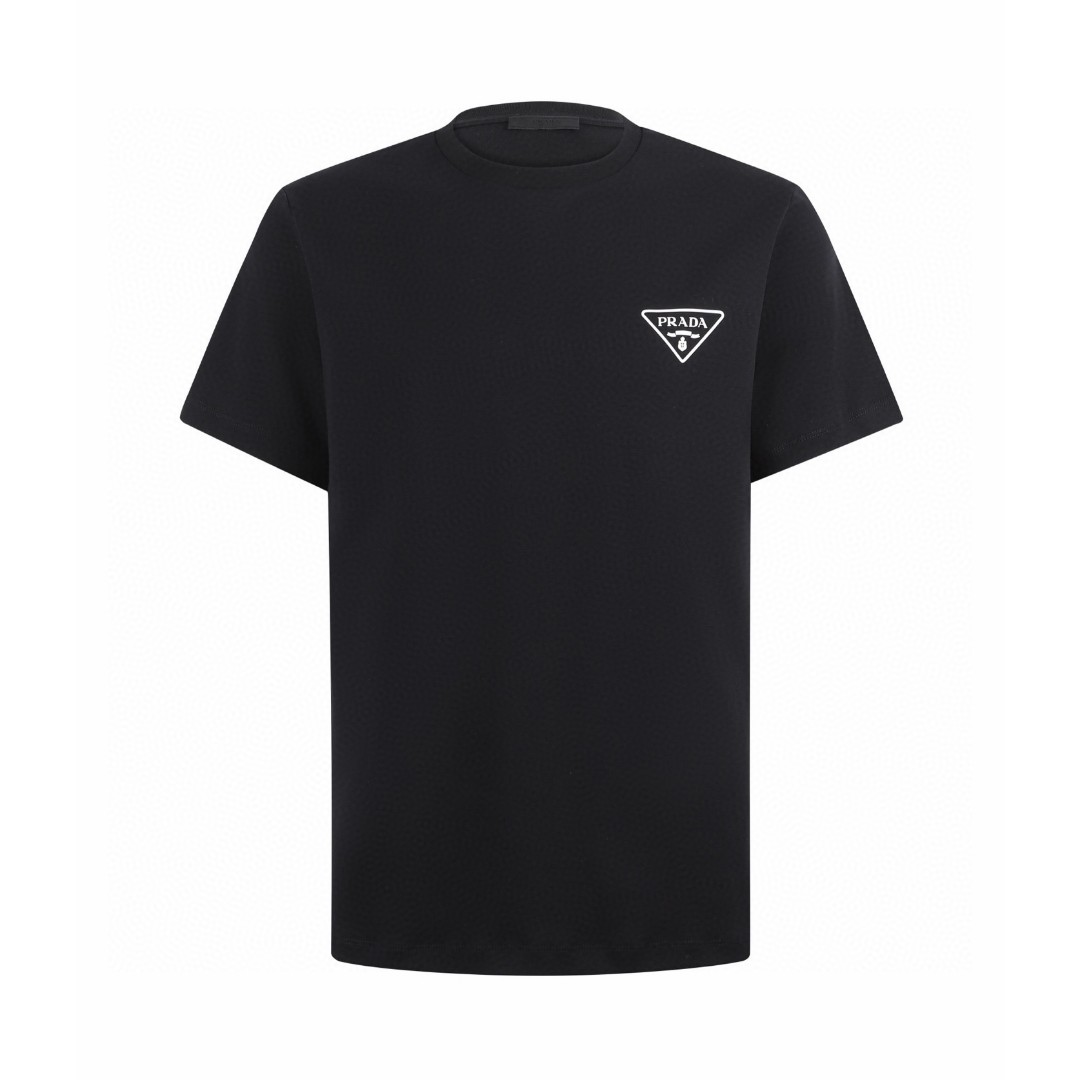 PRADA 普拉达 logo印花圆领短袖 T恤 白色 黑色 A0 UJN656-13MQ-F0009-R-232