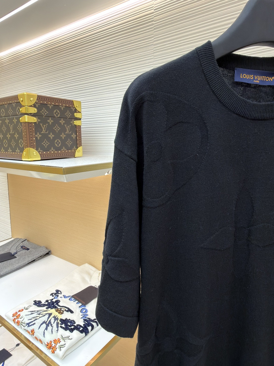 LOUIS VUITTON 路易威登 LV 四叶草毛织短袖 夏季 T恤 白色 黑色 A5 1AIWFP