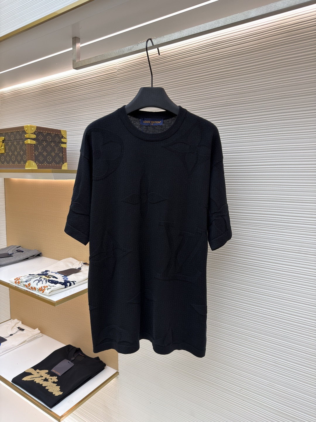 LOUIS VUITTON 路易威登 LV 四叶草毛织短袖 夏季 T恤 白色 黑色 A5 1AIWFP