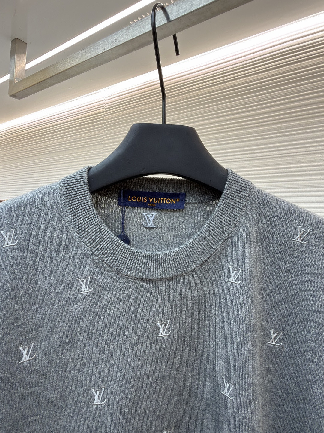 LOUIS VUITTON 路易威登 LV 小灰字刺绣毛织短袖 夏季 T恤 灰色 A7 1AJDXH