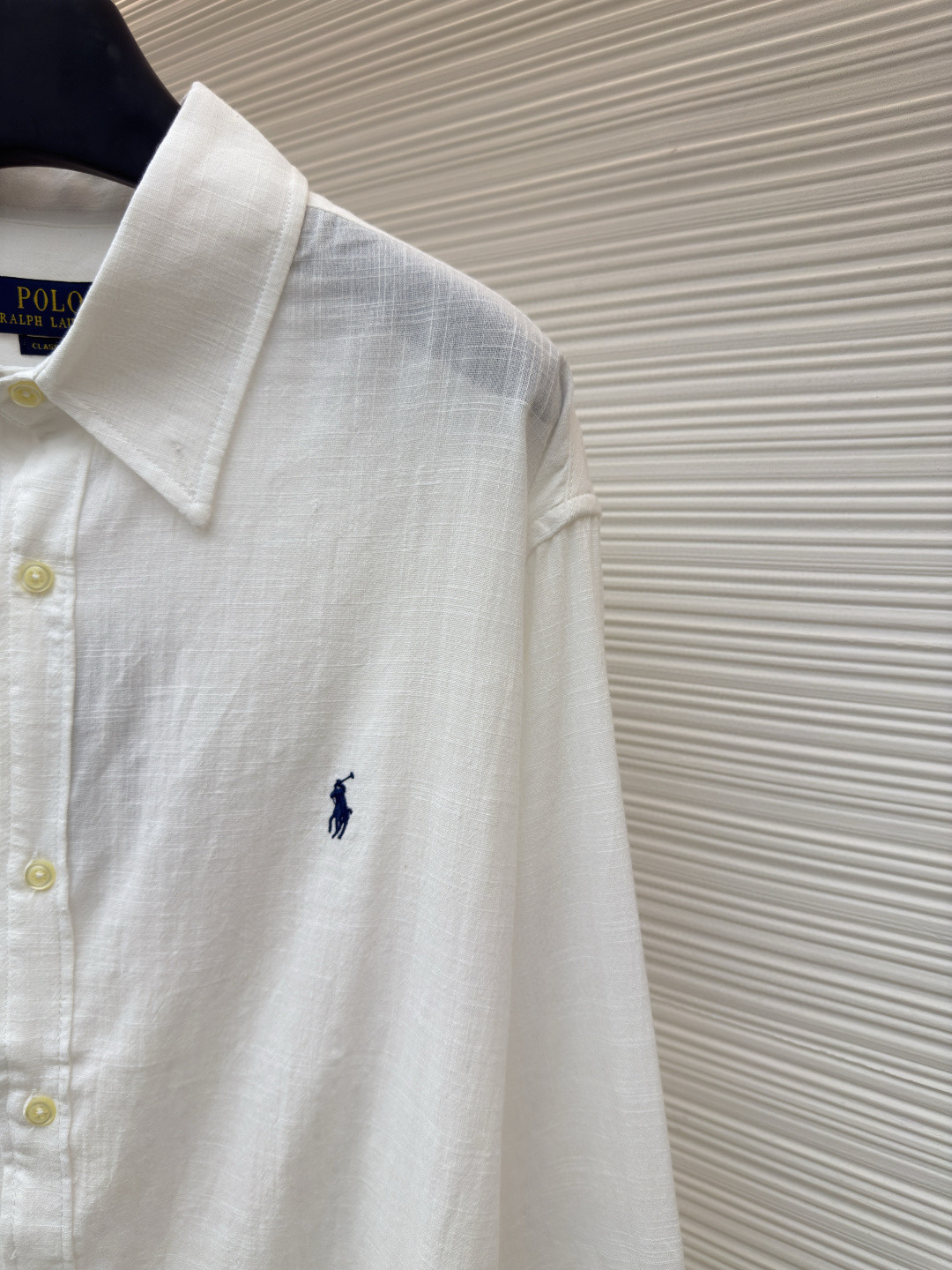 Ralph Lauren 拉夫劳伦 标识刺绣亚麻衬衫 外套 长袖 蓝色 白色 黑色 A7