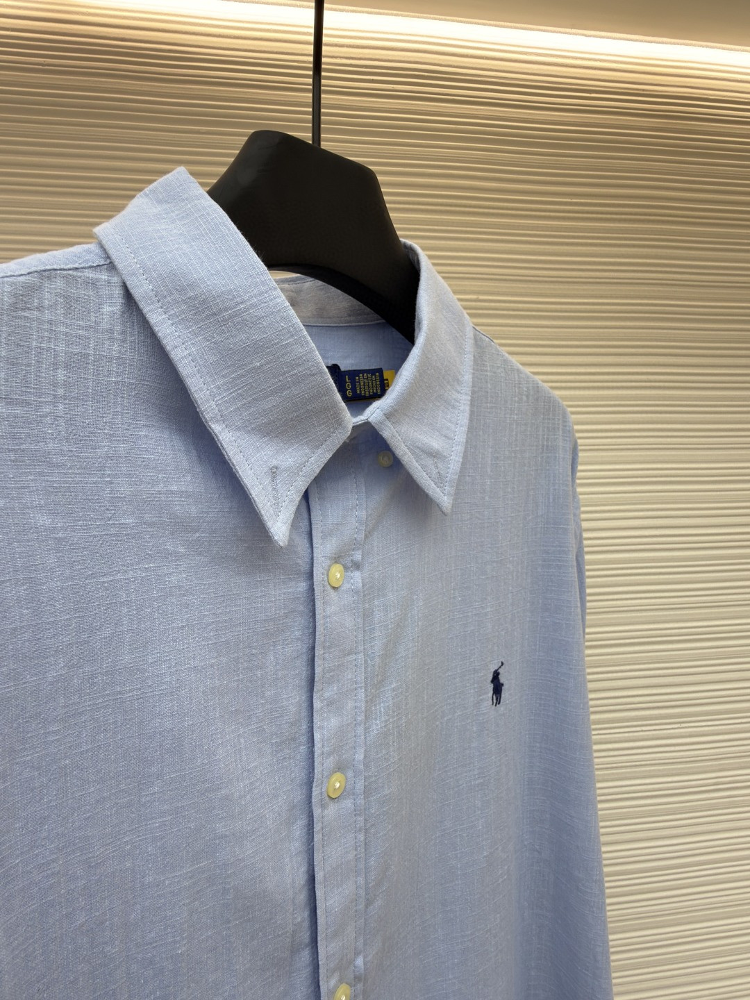 Ralph Lauren 拉夫劳伦 标识刺绣亚麻衬衫 外套 长袖 蓝色 白色 黑色 A7