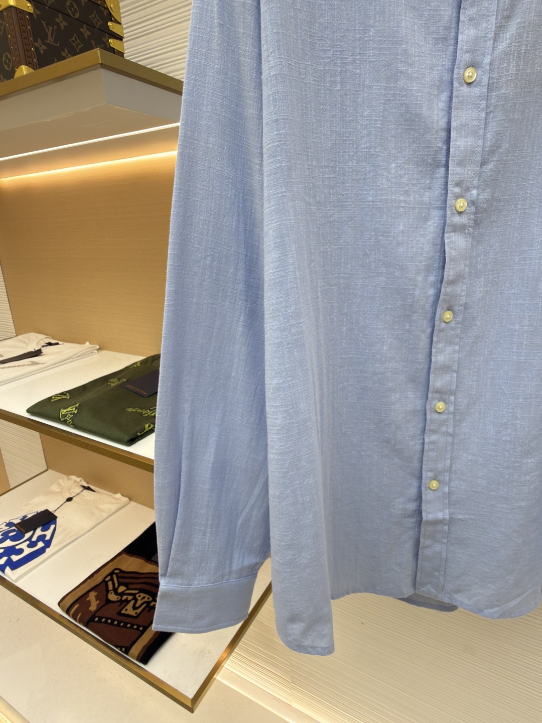 Ralph Lauren 拉夫劳伦 标识刺绣亚麻衬衫 外套 长袖 蓝色 白色 黑色 A7