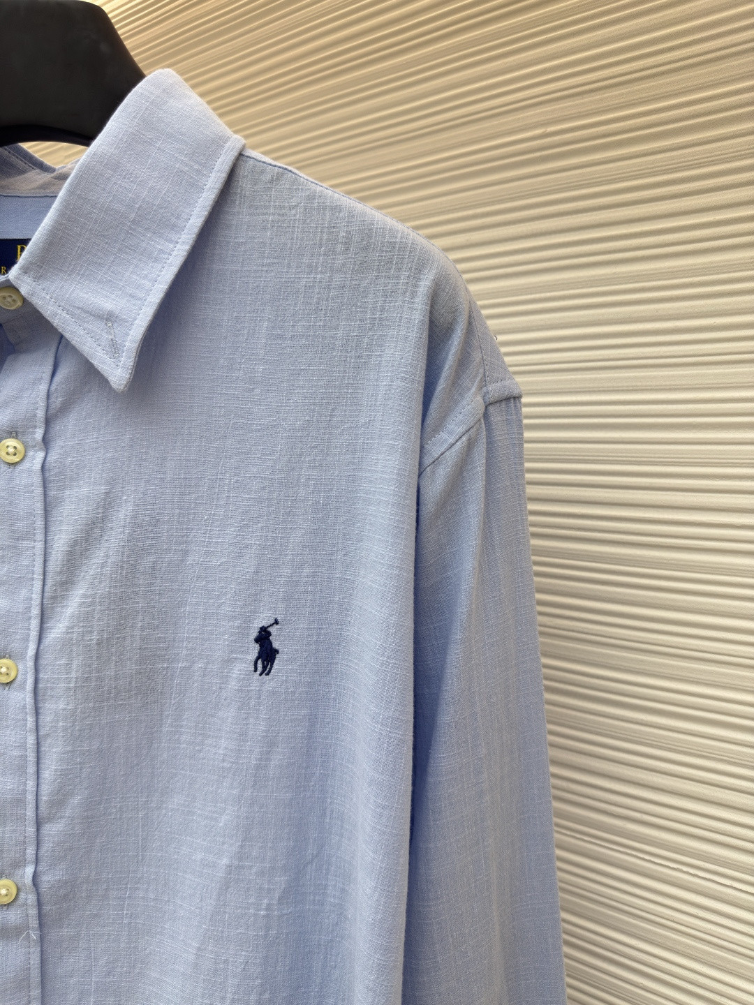 Ralph Lauren 拉夫劳伦 标识刺绣亚麻衬衫 外套 长袖 蓝色 白色 黑色 A7