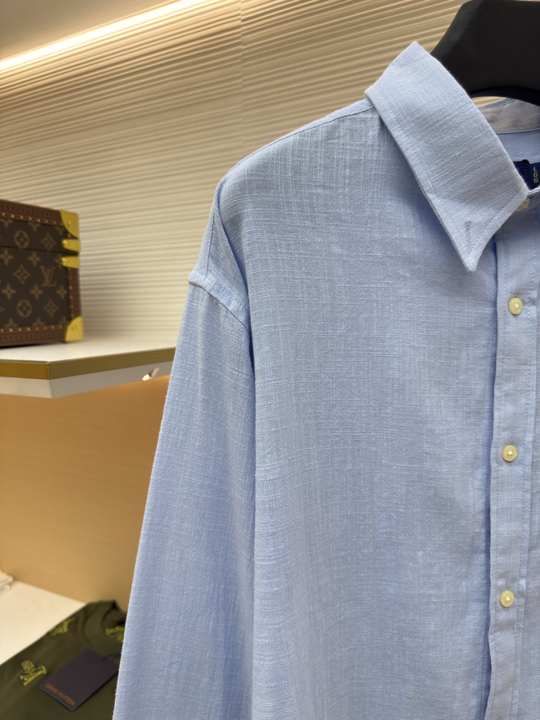 Ralph Lauren 拉夫劳伦 标识刺绣亚麻衬衫 外套 长袖 蓝色 白色 黑色 A7