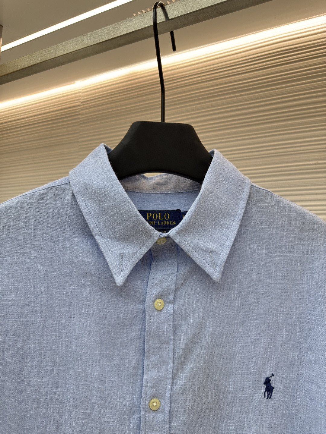 Ralph Lauren 拉夫劳伦 标识刺绣亚麻衬衫 外套 长袖 蓝色 白色 黑色 A7