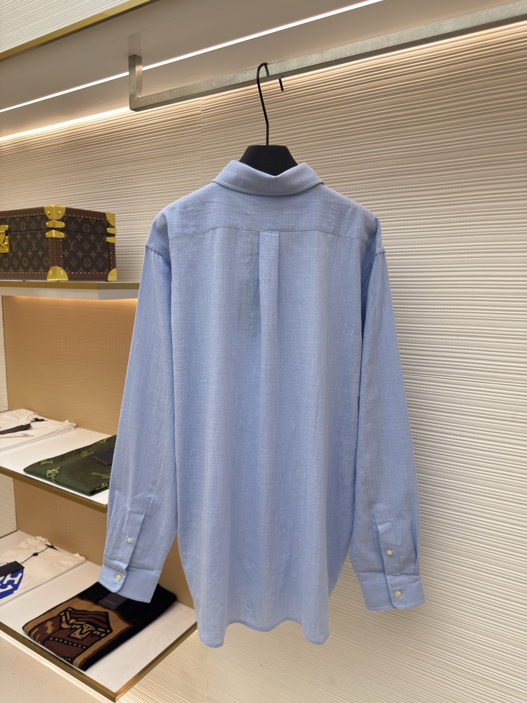 Ralph Lauren 拉夫劳伦 标识刺绣亚麻衬衫 外套 长袖 蓝色 白色 黑色 A7