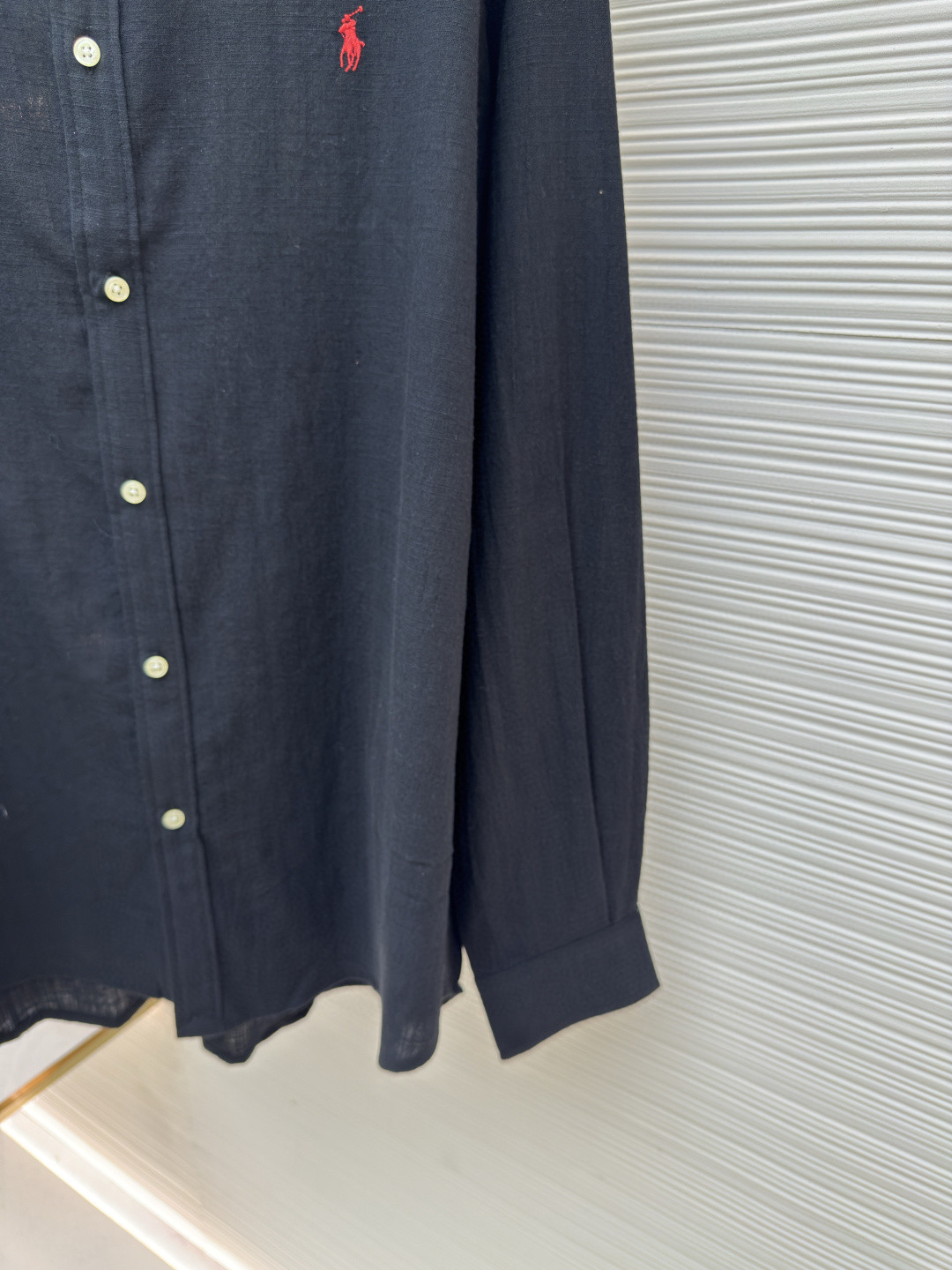 Ralph Lauren 拉夫劳伦 标识刺绣亚麻衬衫 外套 长袖 蓝色 白色 黑色 A7