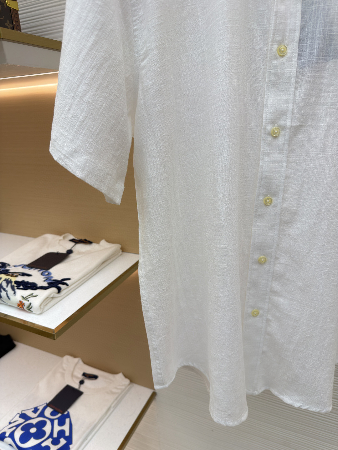 Ralph Lauren 拉夫劳伦 标识刺绣棉麻衬衫 短袖 白色 蓝色 黑色 A5 710966293-015