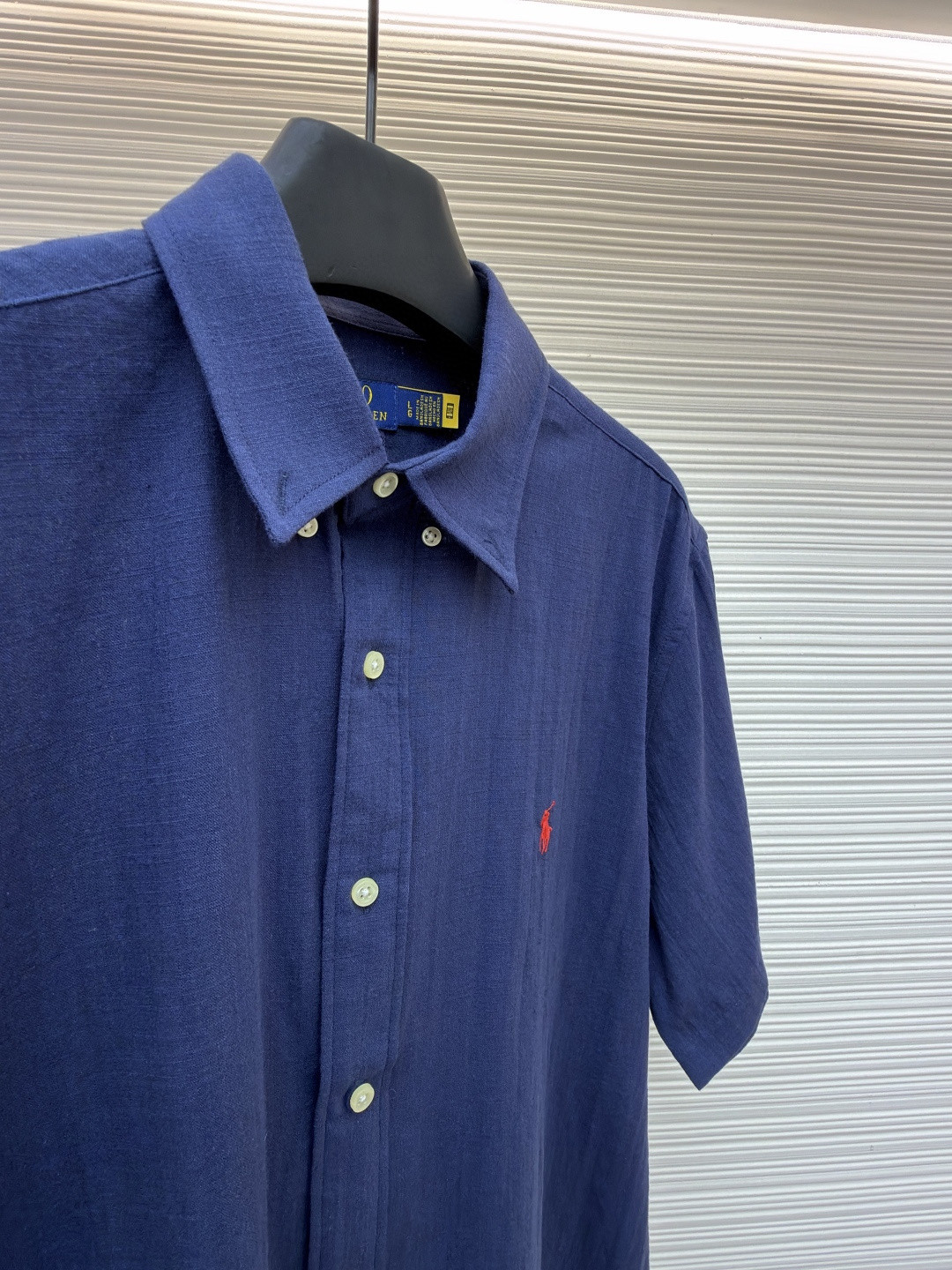 Ralph Lauren 拉夫劳伦 标识刺绣棉麻衬衫 短袖 白色 蓝色 黑色 A5 710966293-015