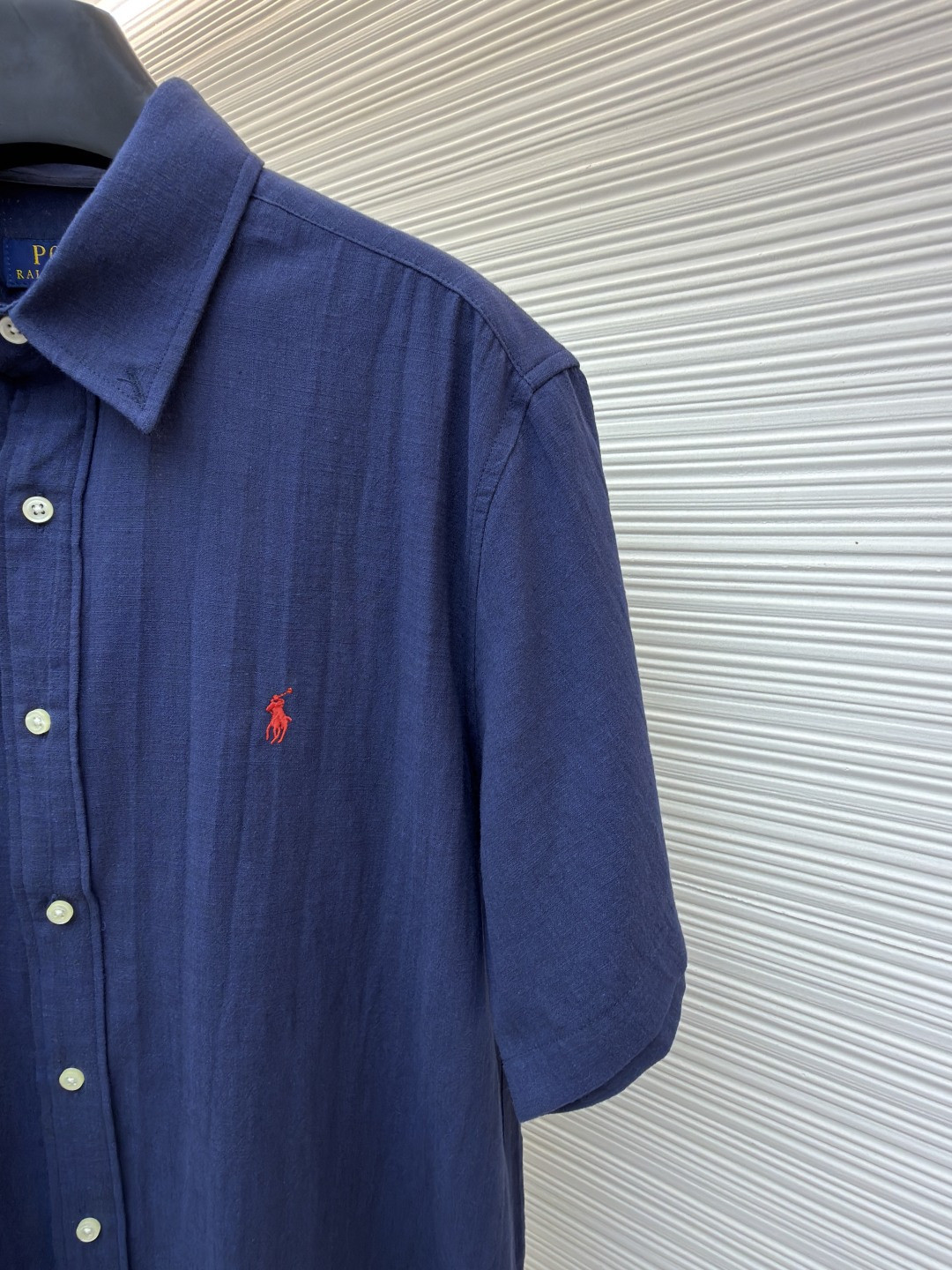 Ralph Lauren 拉夫劳伦 标识刺绣棉麻衬衫 短袖 白色 蓝色 黑色 A5 710966293-015