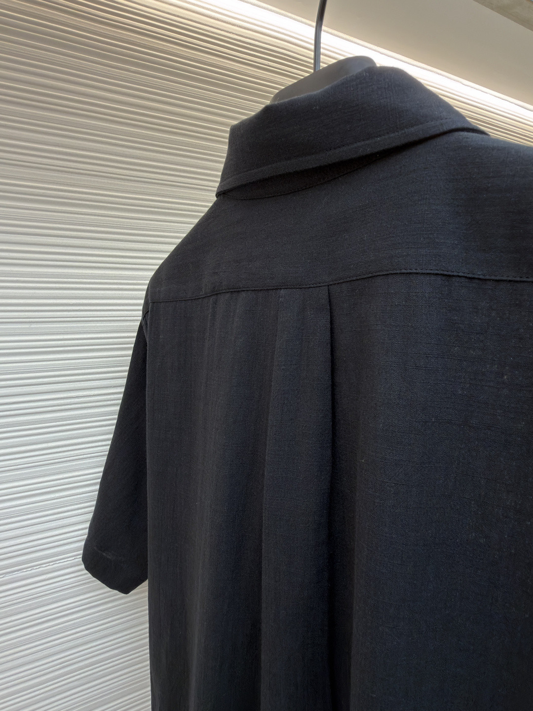 Ralph Lauren 拉夫劳伦 标识刺绣棉麻衬衫 短袖 白色 蓝色 黑色 A5 710966293-015