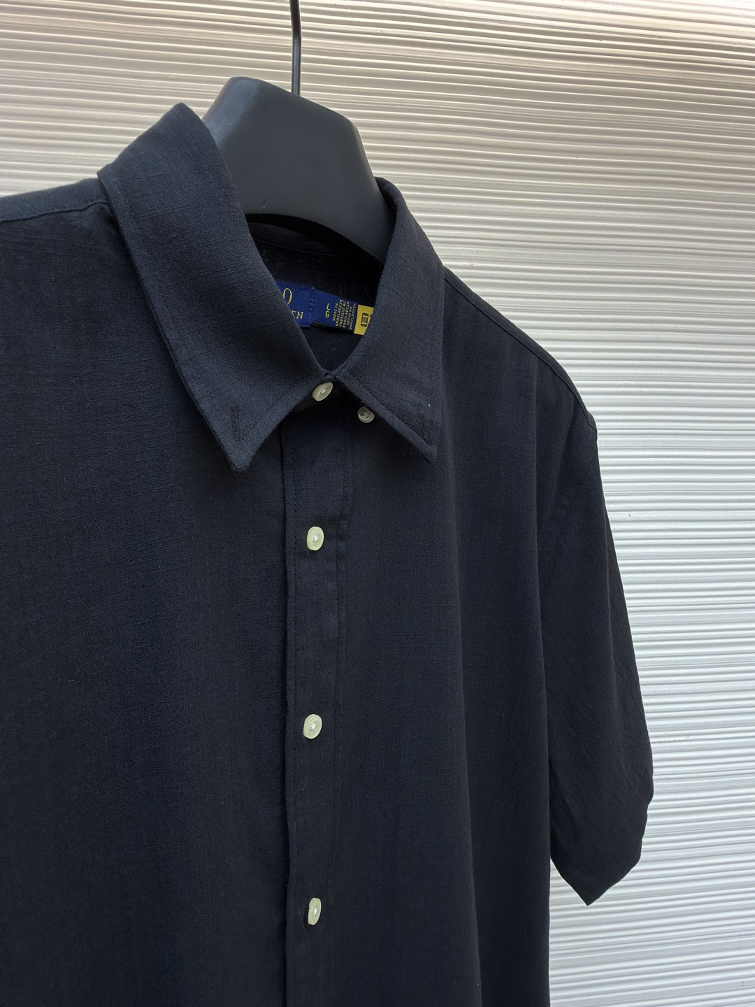 Ralph Lauren 拉夫劳伦 标识刺绣棉麻衬衫 短袖 白色 蓝色 黑色 A5 710966293-015