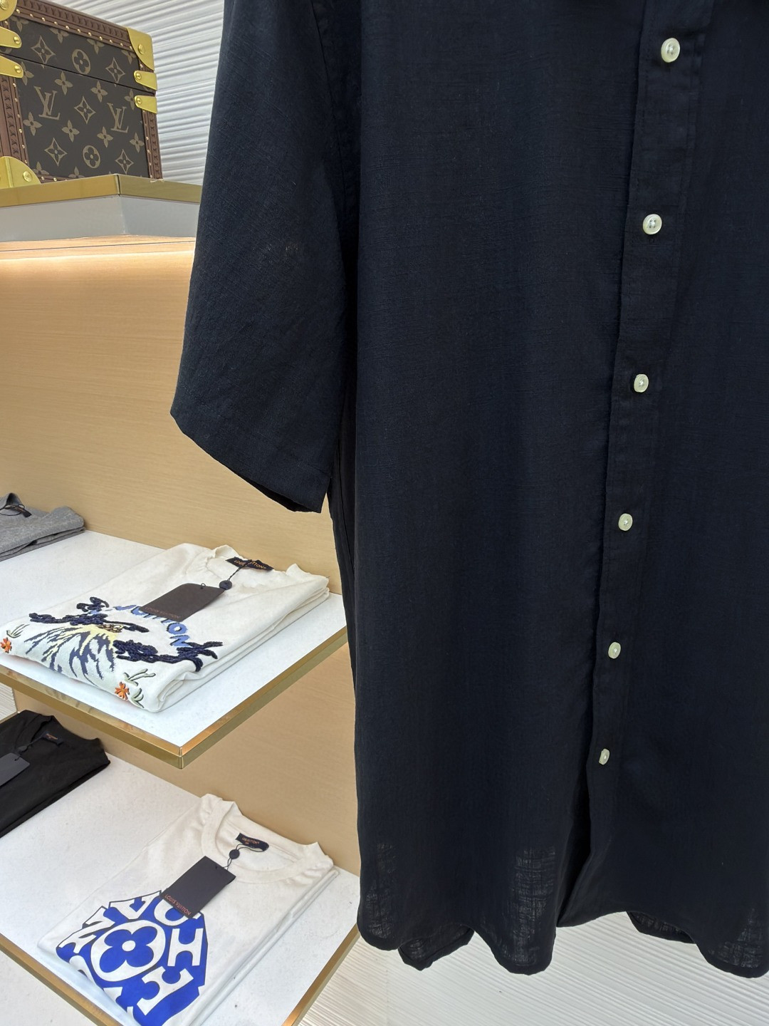 Ralph Lauren 拉夫劳伦 标识刺绣棉麻衬衫 短袖 白色 蓝色 黑色 A5 710966293-015