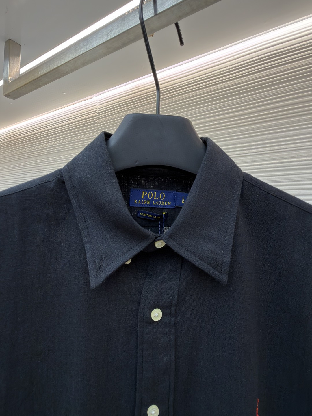 Ralph Lauren 拉夫劳伦 标识刺绣棉麻衬衫 短袖 白色 蓝色 黑色 A5 710966293-015