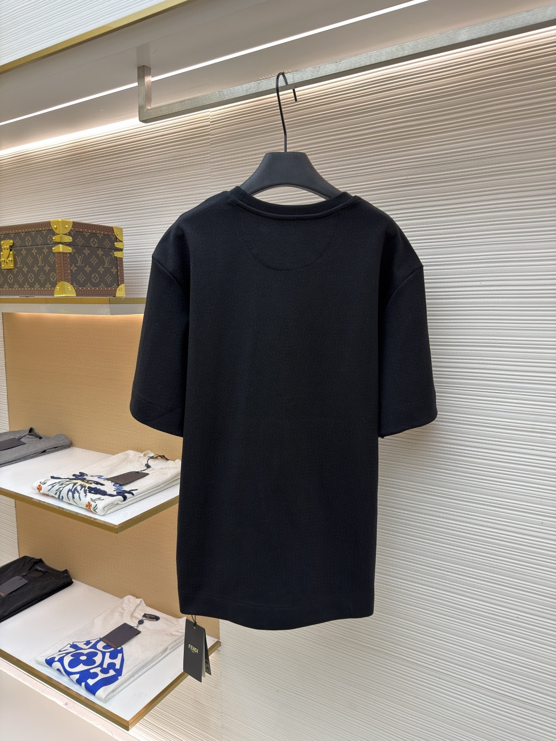 FENDI 芬迪 徽标圆领T恤 短袖 上衣 黑色 A0 FY0936AQJAF0QA1