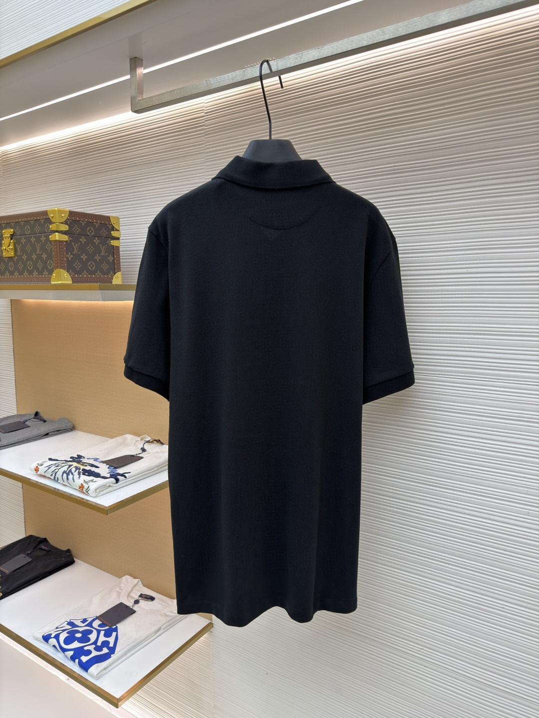 FENDI 芬迪 双F金色标识Polo衫 T恤 短袖 上衣 黑色 A0