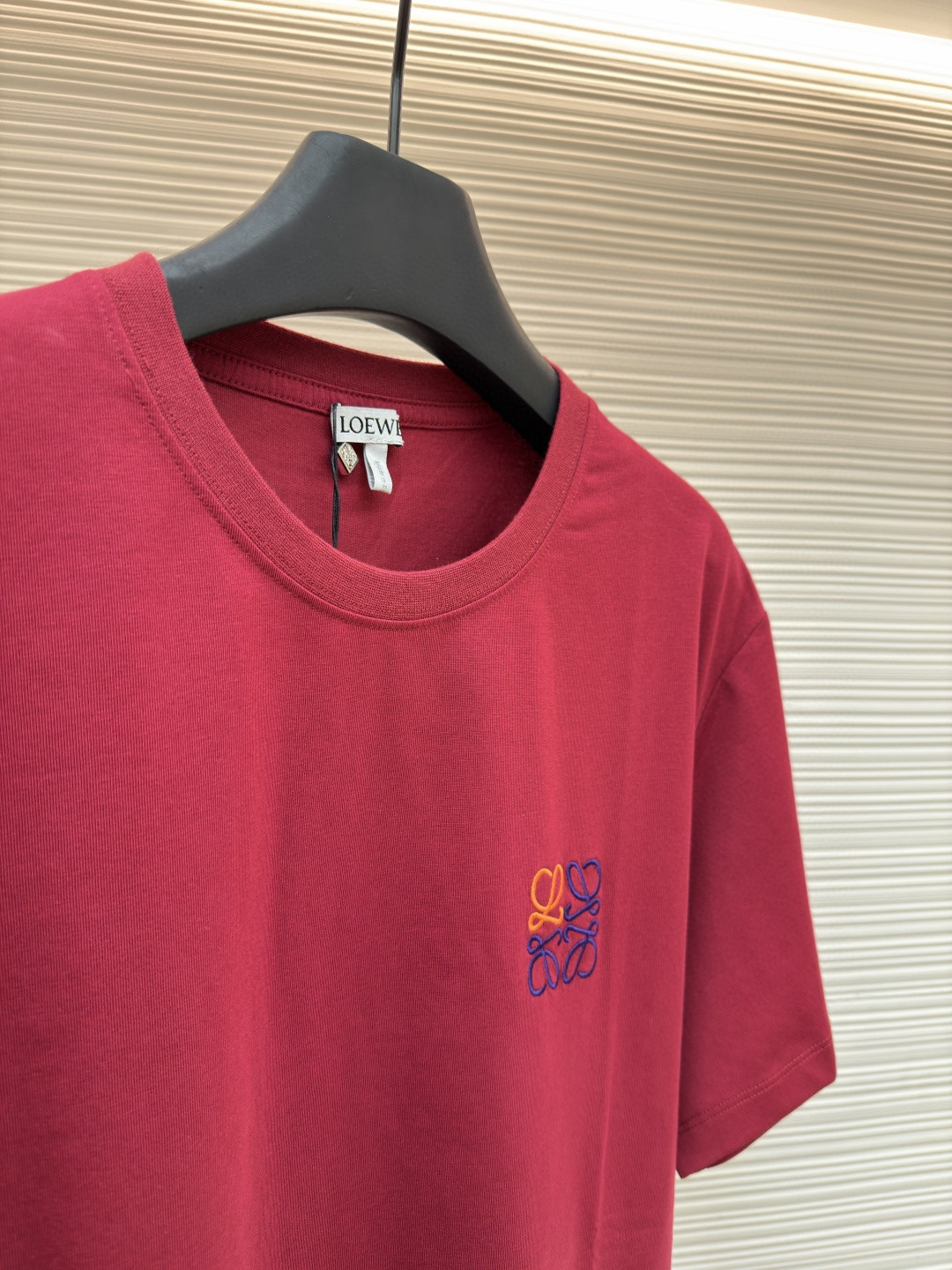 Loewe 罗意威 刺绣logo圆领短袖 T恤 红色 黑色 A0 H526Y22X75-7110