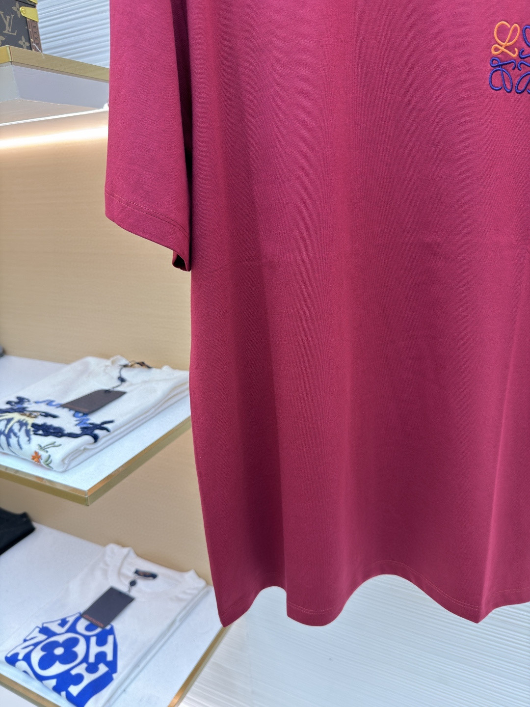 Loewe 罗意威 刺绣logo圆领短袖 T恤 红色 黑色 A0 H526Y22X75-7110