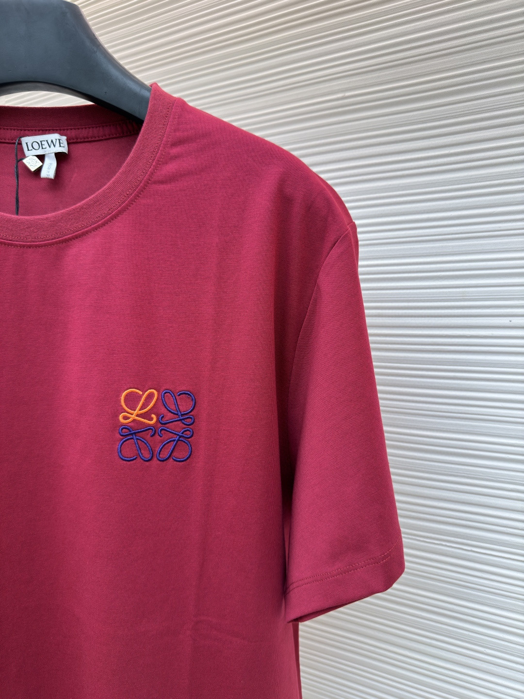 Loewe 罗意威 刺绣logo圆领短袖 T恤 红色 黑色 A0 H526Y22X75-7110