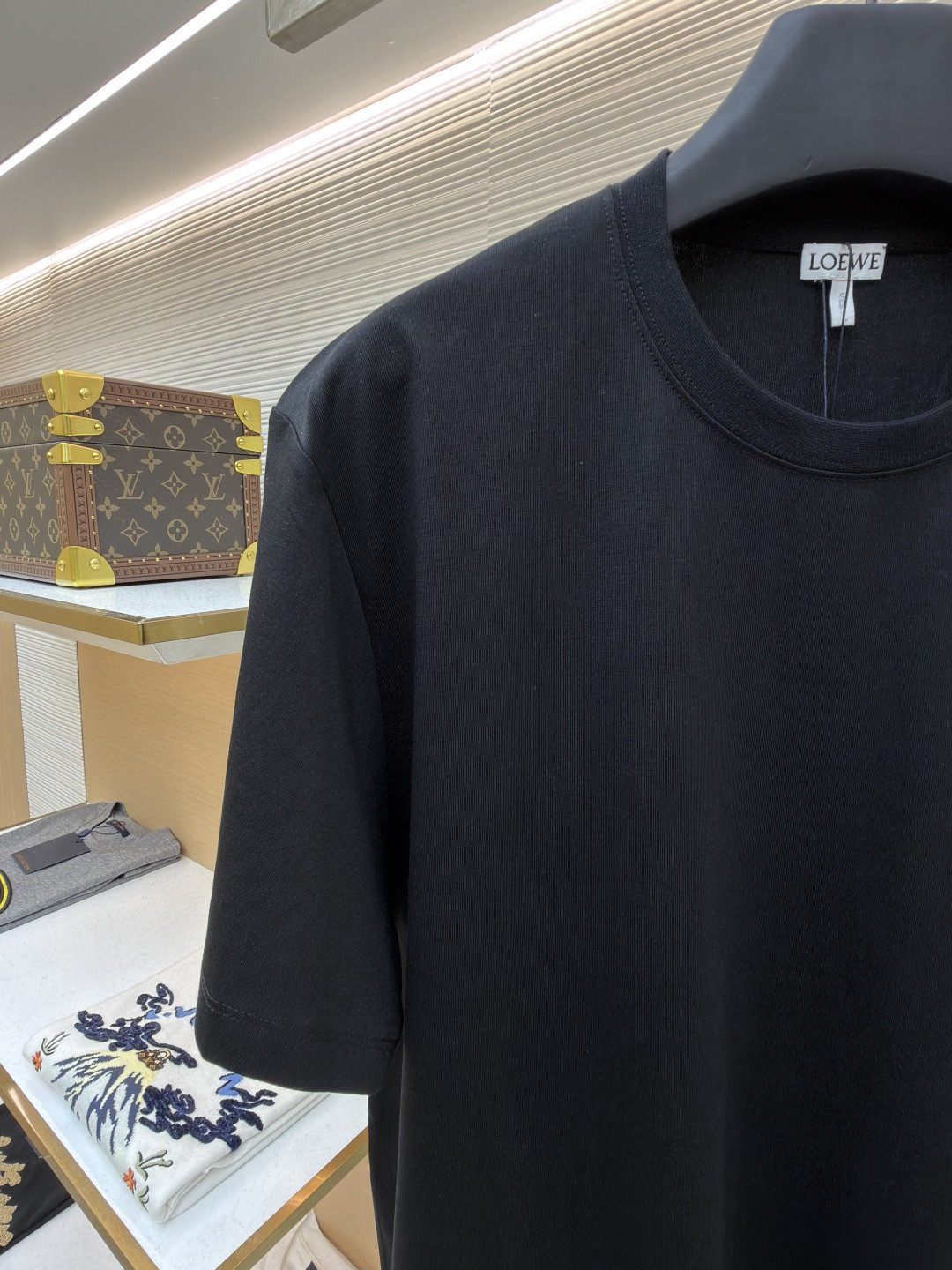 Loewe 罗意威 刺绣logo圆领短袖 T恤 红色 黑色 A0 H526Y22X75-7110