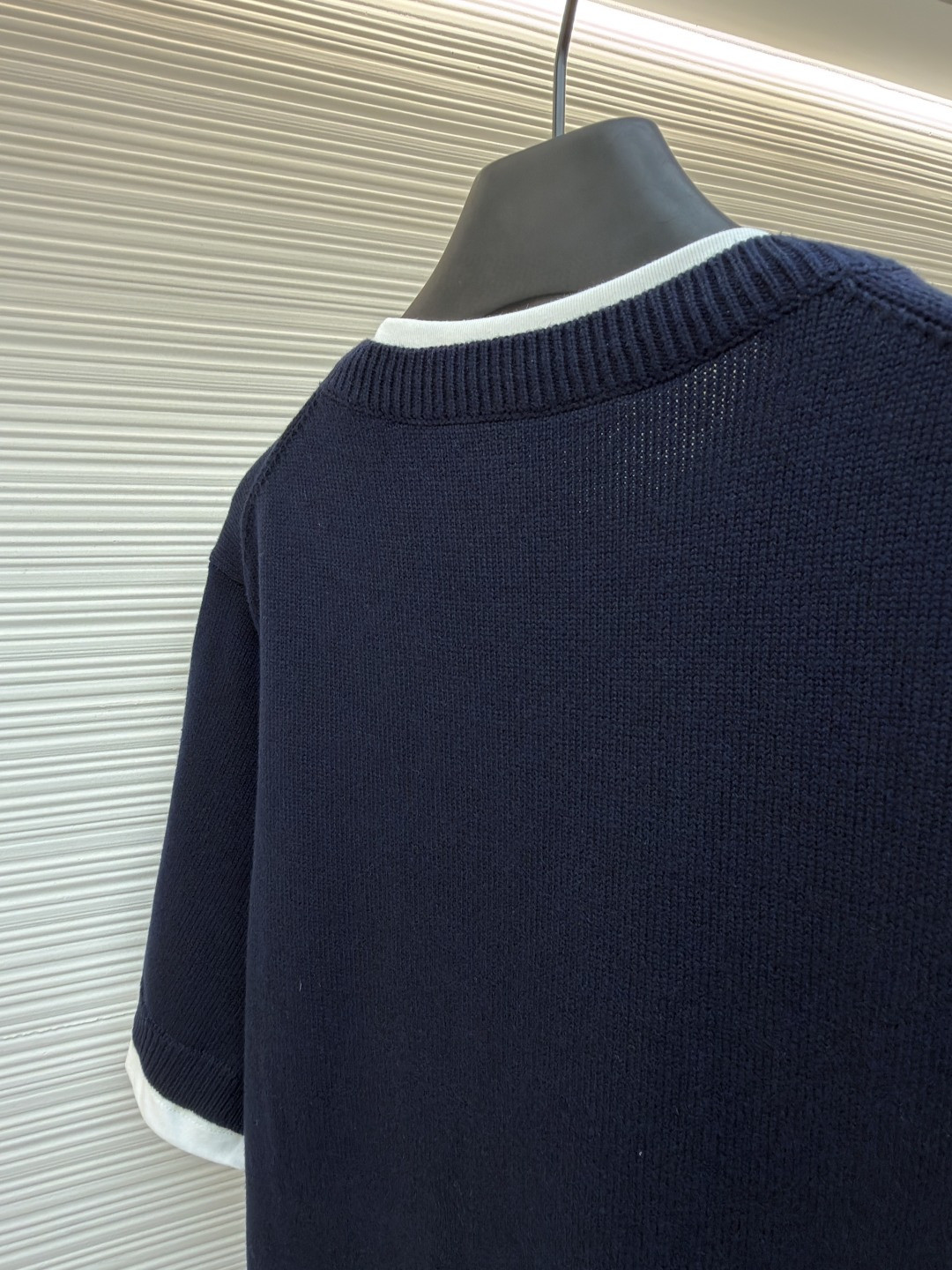 MIU MIU 假两件拼接针织衫 毛衣 短袖 T恤 蓝色 A5 MMLB62-174K-F0008-S-OOO