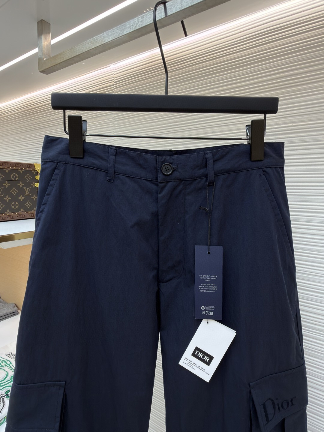 DIOR 迪奥 纯色刺绣工装裤 长裤 裤子 蓝色 B0 