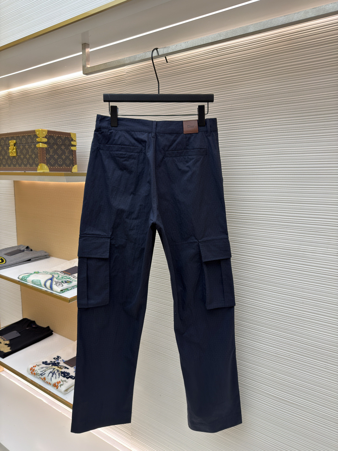 DIOR 迪奥 纯色刺绣工装裤 长裤 裤子 蓝色 B0 