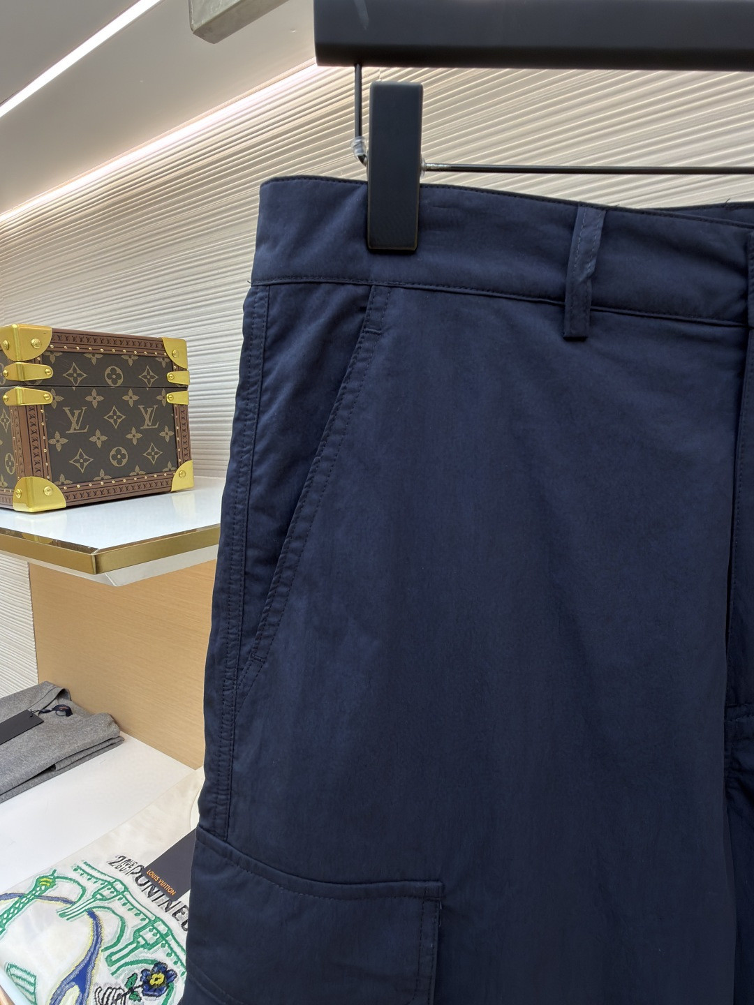 DIOR 迪奥 纯色刺绣工装裤 短裤 裤子 蓝色 A5 683C126A2031-C585