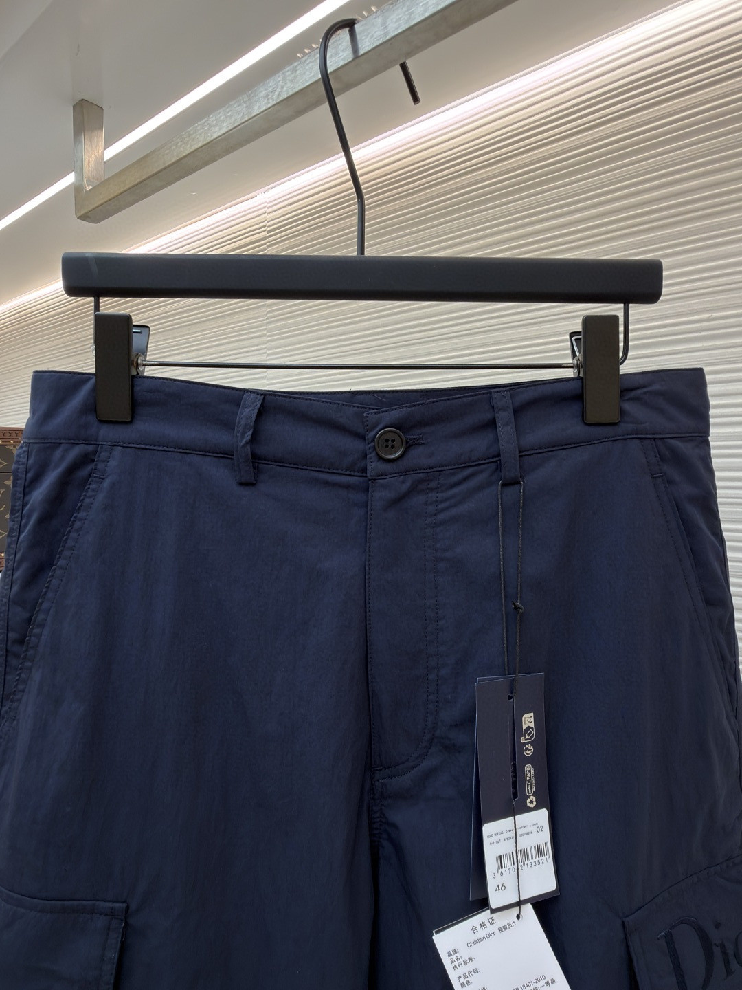 DIOR 迪奥 纯色刺绣工装裤 短裤 裤子 蓝色 A5 683C126A2031-C585