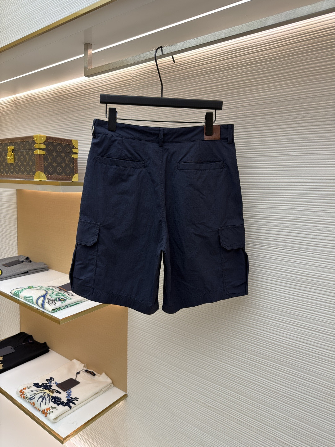 DIOR 迪奥 纯色刺绣工装裤 短裤 裤子 蓝色 A5 683C126A2031-C585