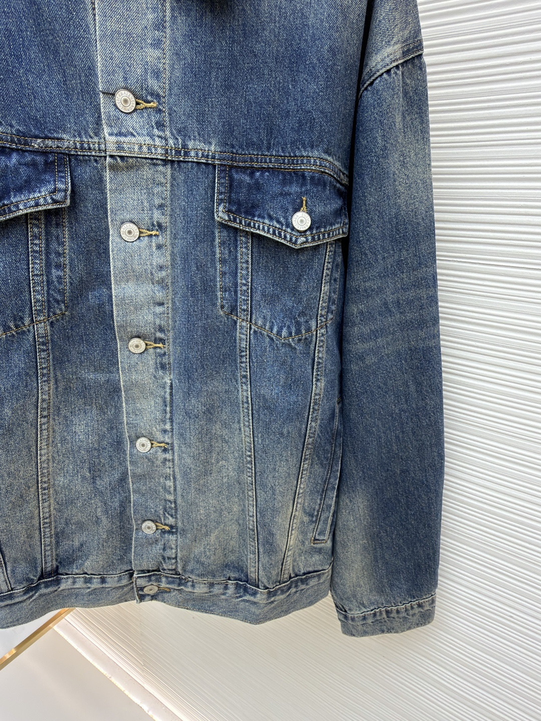 Balenciaga 巴黎世家 美纹纸牛仔外套 夹克 长袖 蓝色 B5 738738TRW62