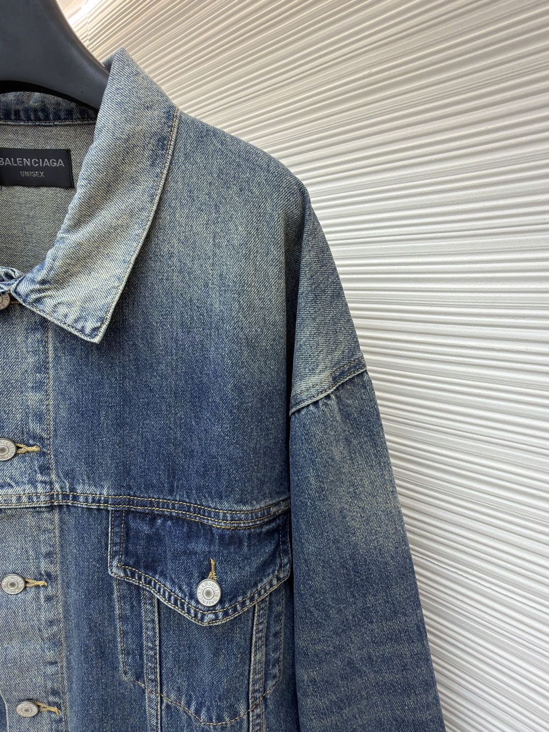 Balenciaga 巴黎世家 美纹纸牛仔外套 夹克 长袖 蓝色 B5 738738TRW62