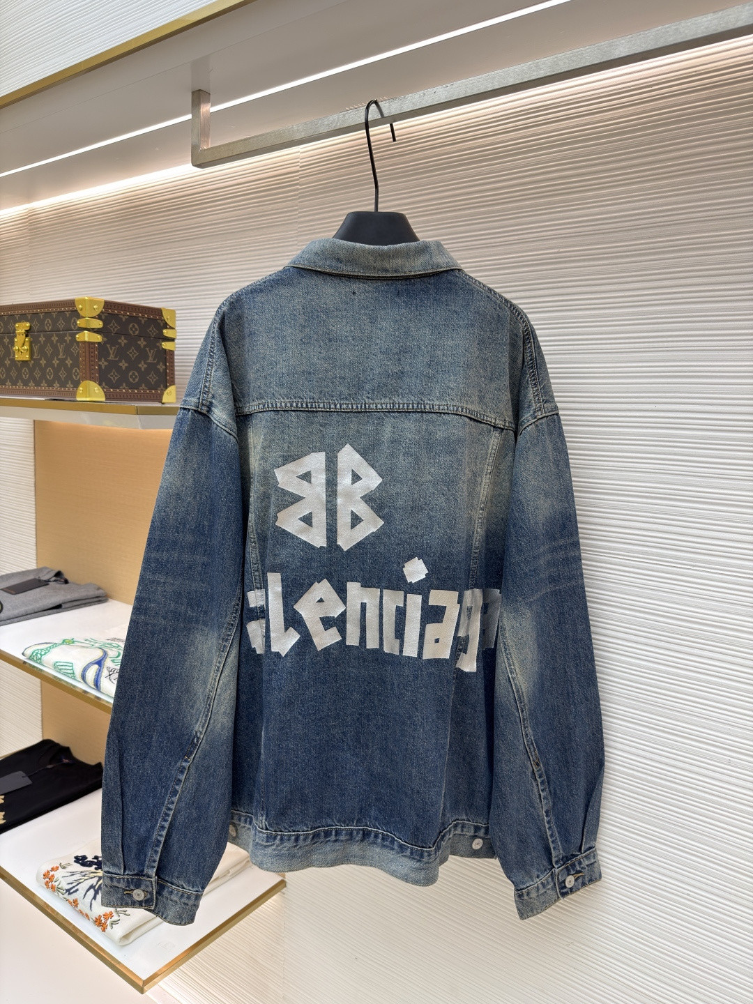 Balenciaga 巴黎世家 美纹纸牛仔外套 夹克 长袖 蓝色 B5 738738TRW62