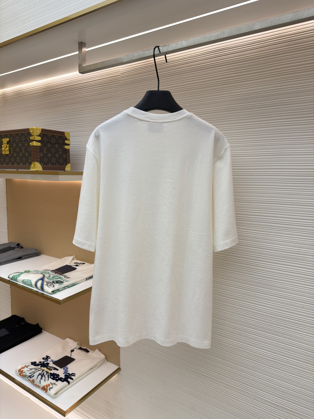 HERMES 爱马仕 贴饰皮革图案圆领短袖 T恤 夏款 灰色 蓝色 白色 A0 H557930HA3K