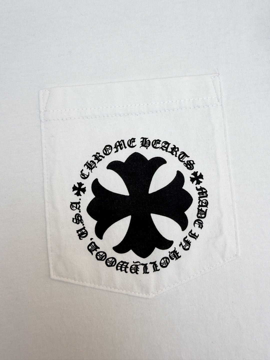 Chrome Hearts 克罗心 十字暗纹长袖卫衣 T恤 打底衫 套头 白色 A0 