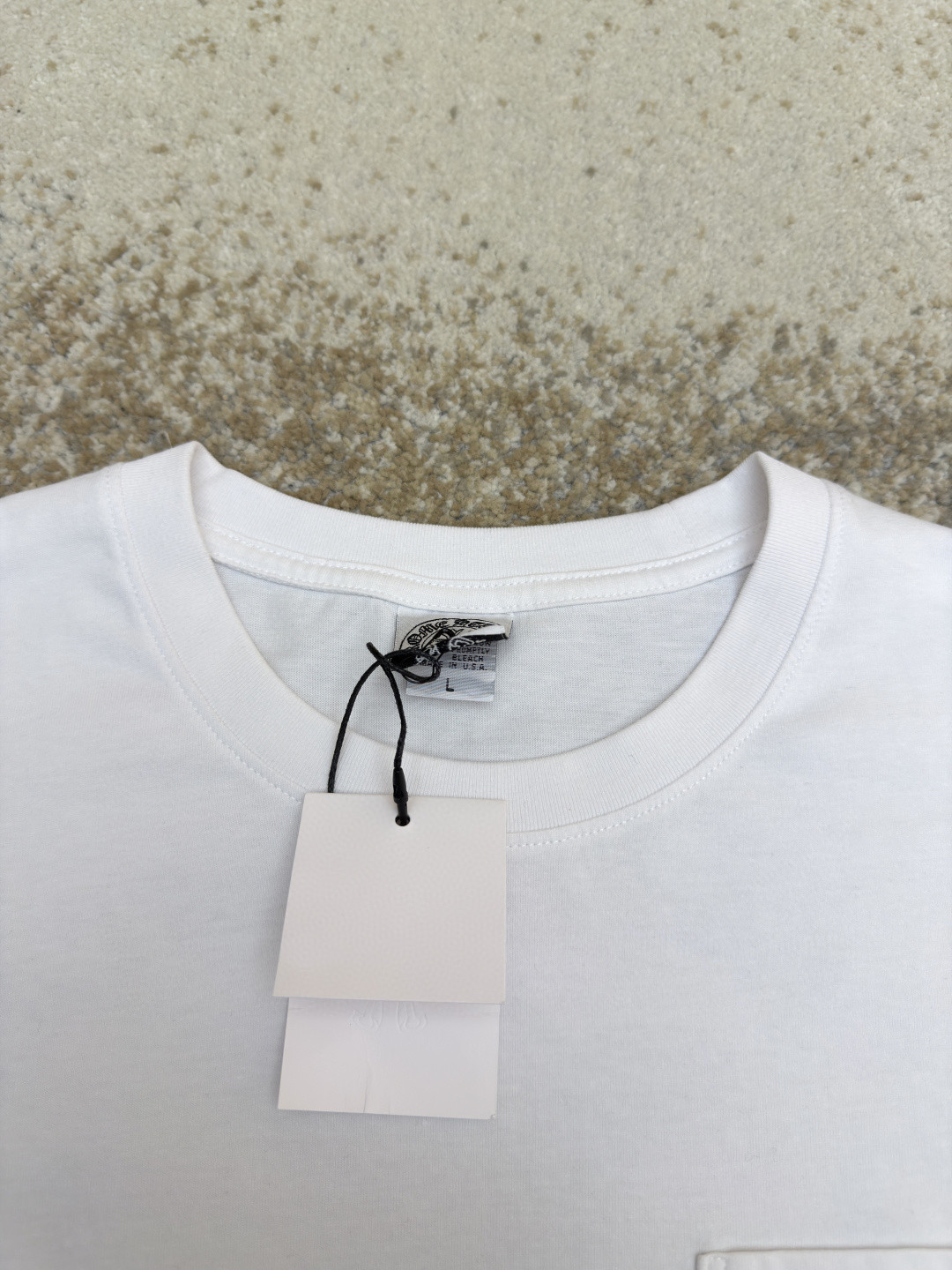 Chrome Hearts 克罗心 十字暗纹长袖卫衣 T恤 打底衫 套头 白色 A0 