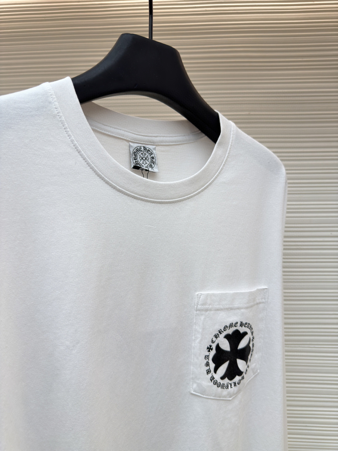 Chrome Hearts 克罗心 十字暗纹长袖卫衣 T恤 打底衫 套头 白色 A0 