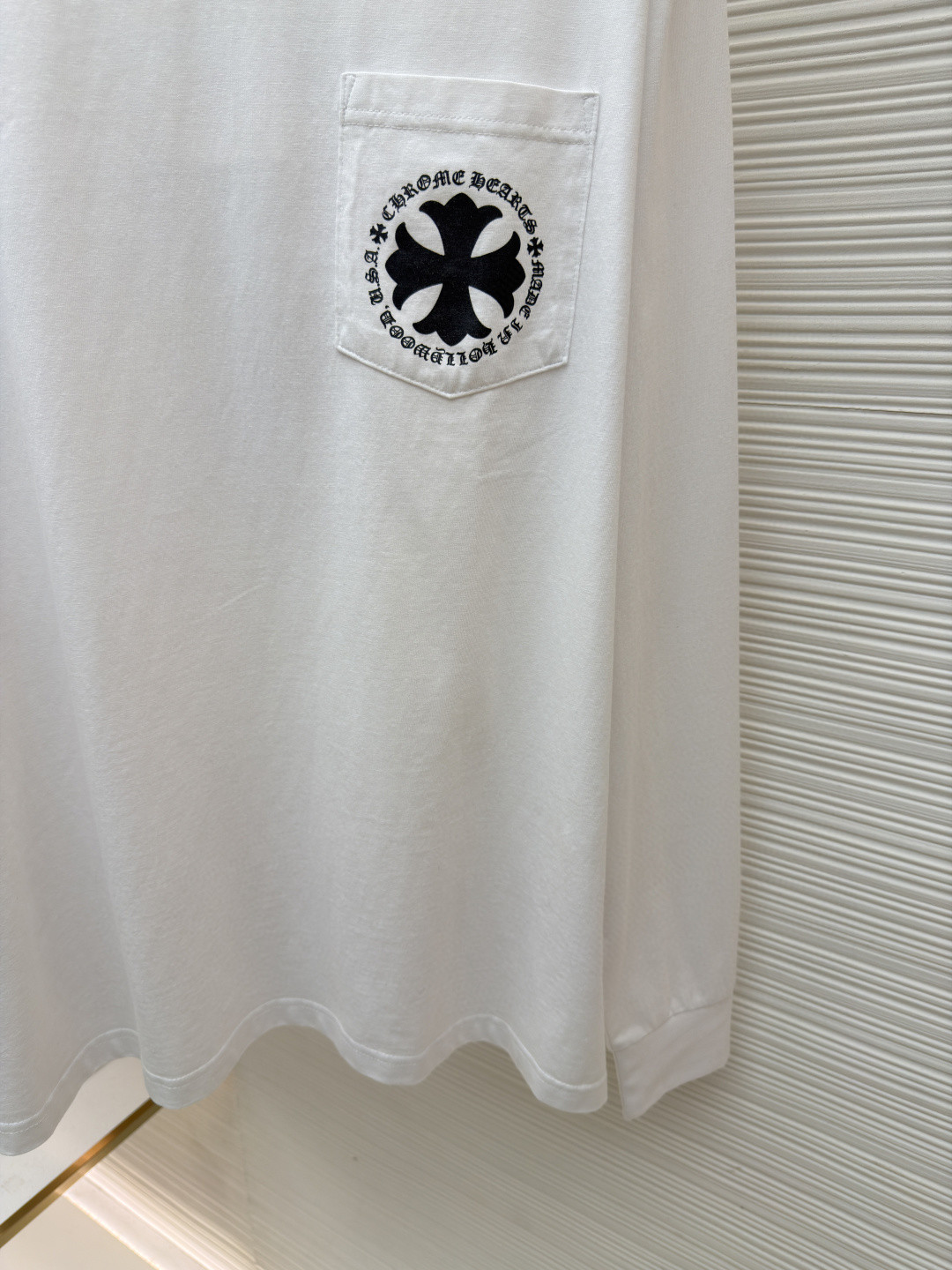 Chrome Hearts 克罗心 十字暗纹长袖卫衣 T恤 打底衫 套头 白色 A0 