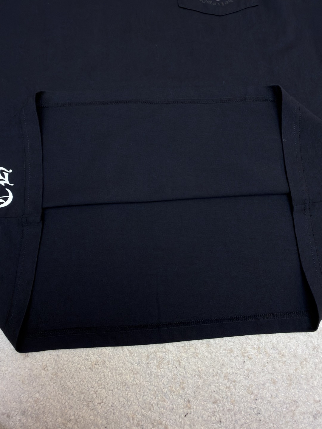 Chrome Hearts 克罗心 十字暗纹长袖卫衣 T恤 打底衫 套头 黑色 A0 