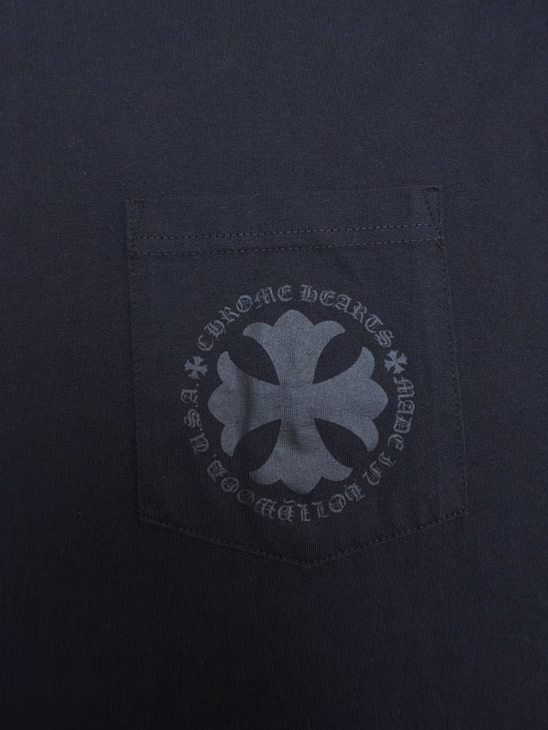 Chrome Hearts 克罗心 十字暗纹长袖卫衣 T恤 打底衫 套头 黑色 A0 